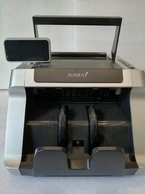 JUNUO C05 Banknotenzählmaschine Geldscheinprüfer Schwarz mit LED-Anzeige